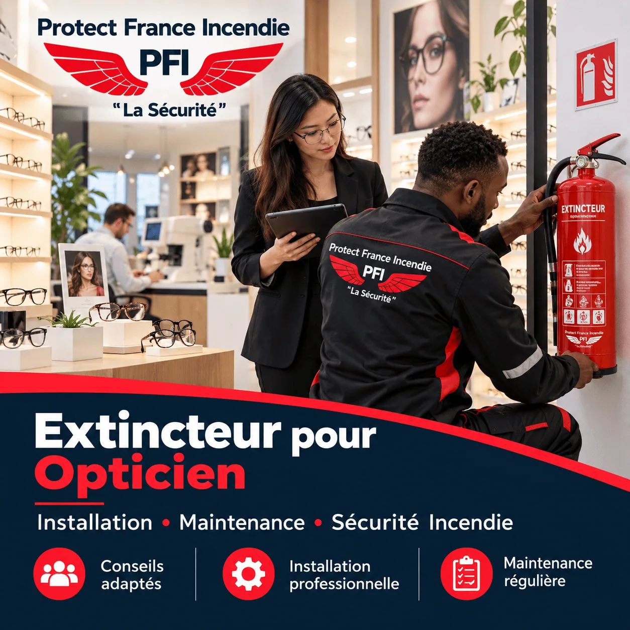 Extincteur pour opticien et magasin d’optique avec maintenance PFI Sécurité Incendie Extincteur pour opticien et magasin d’optique avec maintenance PFI Sécurité Incendie