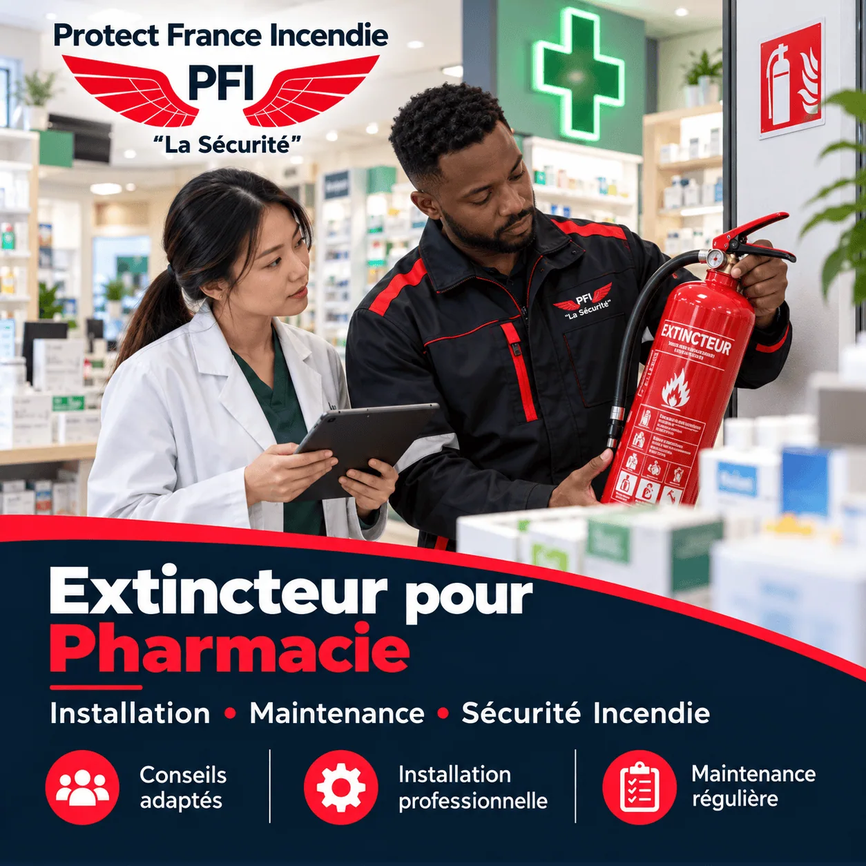 Extincteur pour pharmacie avec installation et maintenance PFI Sécurité Incendie Extincteur pour pharmacie avec installation et maintenance PFI Sécurité Incendie