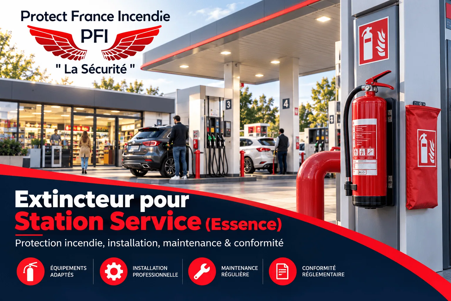 Extincteur pour Station Service Essence - Spécialiste protection incendie